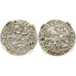 Lithuania 1/2 Grosz 1554 Vilnius. Sigismund II Augustus (1545-1572). Silver. Rare date. Kop. 3246 (R5)...