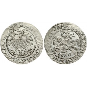 Lithuania 1/2 Grosz 1560 Vilnius. Sigismund II Augustus (1545-1572). Obverse: SIGIS AVG REX PO MAG DVX L* Reverse...