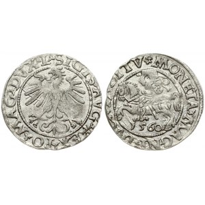Lithuania 1/2 Grosz 1560 Vilnius. Sigismund II Augustus (1545-1572). Obverse: SIGIS AVG REX PO MAG DVX L Reverse...