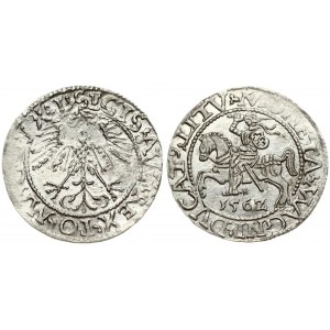 Lithuania 1/2 Grosz 1562 Vilnius. Sigismund II Augustus (1545-1572). Obverse: SIGIS AVG REX PO MAG DVX L Reverse...