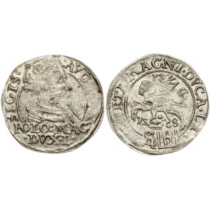 Lithuania 1 Grosz 1568 Tykocin. Sigismund II Augustus (1545-1572). Smaller knight, legend ends: L/LIT. Silver...