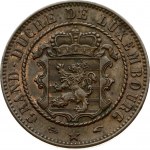Luxembourg 10 Centimes 1855 (u) Rare William III (1849-1890). Obverse: Crowned ornate shield within rope wreath...