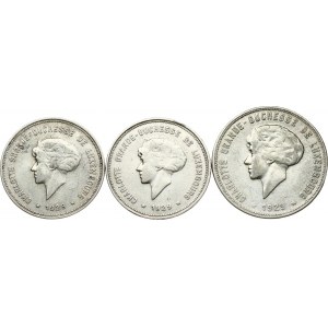 Luxembourg 5 & 10 Francs 1929 Charlotte (1919-1964). Obverse: Diademed portrait to the left of Charlotte...