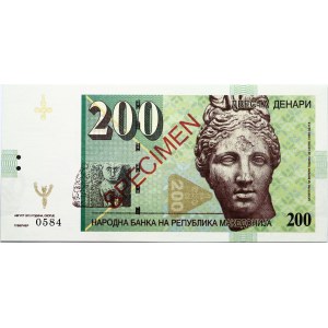 Macedonia 200 Denari 2013 SPECIMEN 'Skopje Aqueduct' Fantasy Banknote. Limited Edition; Skopje Aqueduct...