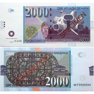 Macedonia 2000 Denari 2013 SPECIMEN 'Memorial Ilinden' Fantasy Banknote. Limited Edition; Made by Matej Gábriš. S...
