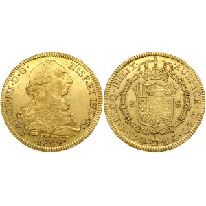 Mexico 8 Escudos 1782 FF Charles III (1759-1788). Obverse: Armored bust of Charles III; right. Lettering: CAROL•III•D•G•