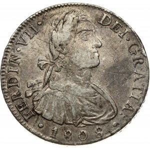 Mexico SPANISH COLONY 8 Reales 1808 TH Ferdinand VII(1808-1833). Obverse: Armored laureate bust right. Legend...
