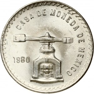 Mexico 1 Onza 1980 Mo. Obverse: Coin mint called 'de balancín'; used in Mexico City Mint to make their first coins...