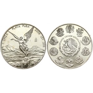 Mexico 1 Onza 2008 Mo 'Libertad'. Obverse: Mexican coat of arms with its legend at the centre...