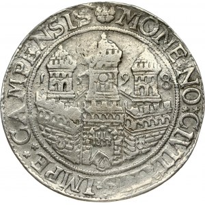 Netherlands Kampen 1 Thaler 1598. Obverse: Crowned imperial eagle Reverse: City...