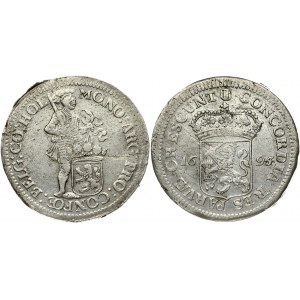 Netherlands HOLLAND 1 Silver Ducat 1695/4 Obverse: Standing armored Knight with crowned shield of Holland at feet...