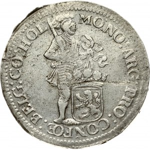 Netherlands HOLLAND 1 Silver Ducat 1695/4 Obverse: Standing armored Knight with crowned shield of Holland at feet...