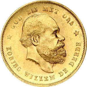 Netherlands 10 Gulden 1879 William III(1849-1890). Obverse: Head right. Averse Legend: KONING WILLEM DE DERDE ...