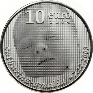 Netherlands 10 Euro 2004 Birth of Princess Catharina Amalia. Beatrix(1980-2013). Obverse: Head left. Reverse: Multi...