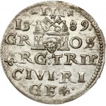Poland 3 Groszy 1589 Riga. Sigismund III Vasa(1587-1632). Obverse: Crowned bust right, LI. Reverse: Denomination/date...