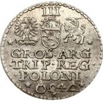 Poland 3 Groszy 1594 Malbork. Sigismund III Vasa (1587-1629). Obverse: Crowned bust of king faces right. Reverse...