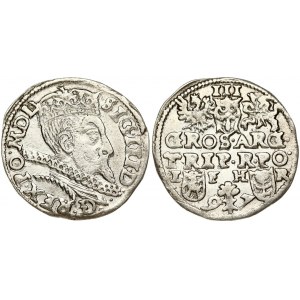 Poland 3 Groszy 1597 Poznan. Sigismund III Vasa (1587-1629). Obverse: Crowned bust of king faces right. Reverse...