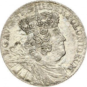 Poland 18 Groszy (Ort) 1754 EC August III(1733-1763). Obverse: Large; crowned bust right. Obverse Legend...