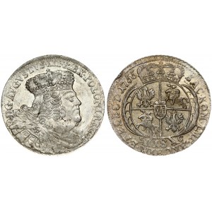 Poland 18 Groszy (Ort) 1755 EC August III(1733-1763). Obverse: Large; crowned bust right. Obverse Legend...