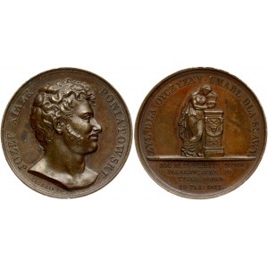 Poland Medal 1813 Death of Jozef Poniatowski Paris. Obverse: Bust to the right; signature CAUNOIS F • at the bottom...