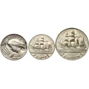 Poland 1 - 5 Zlotych (1925-1936) Dot after date. 15th Anniversary of Gdynia Seaport. Obverse...