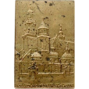 Poland Plaque Wawel Cathedral 1926 Warsaw; View of the cathedral and the inscription below KRAKOW-CHAIR OF WAWEL...