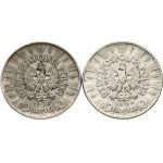 Poland 10 Zlotych 1935 & 1936 Obverse: Eagle with wings open. Reverse: Head of Jozef Pilsudski left. Reeded edge...