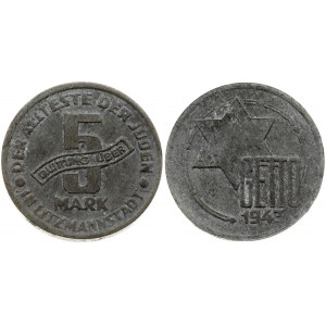 Poland 5 Mark 1943 Getto Lodz. Aluminum-Magnesium. KM Tn2a; Parchimowicz 14b; Jaeger L.3a