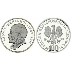 Poland 100 Zlotych 1979 MW Ludwik Zamenhof. Obverse: Imperial eagle above value. Reverse: Ludwik Zamenhof left. Silver...