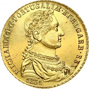 Portugal 1/2 Peca 1831 Miguel I (1828-1834). Obverse: Armored laureate bust right. Lettering...