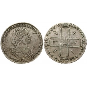 Russia 1 Rouble 1724 Peter I (1699-1725). Obverse: Laureate bust right. Reverse...