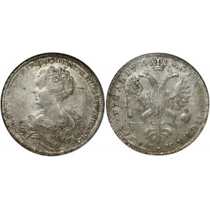Russia 1 Rouble 1725 Catherine I (1725-1727). Obverse: Bust left. Reverse: Crown above crowned double-headed eagle. ...