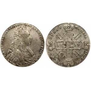 Russia 1 Rouble 1729 Peter II (1727-1729). Obverse: Laureate bust right. Reverse...