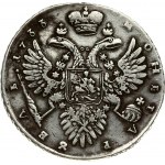 Russia 1 Rouble 1733 Anna Ioannovna (1730-1740). Obverse: Bust right. Reverse: Crown above crowned double...