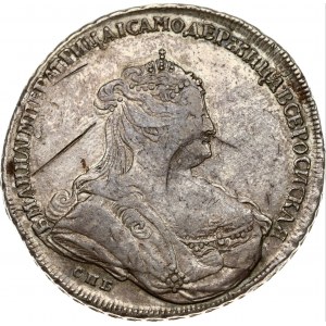 Russia 1 Rouble 1738 СПБ Anna Ioannovna (1730-1740). Obverse: Bust right. Reverse: Crown above crowned double...