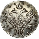 Russia 1 Rouble 1744 ММД Moscow. Elizabeth (1741-1762). Averse: Crowned bust right. Reverse: Crown above crowned double...