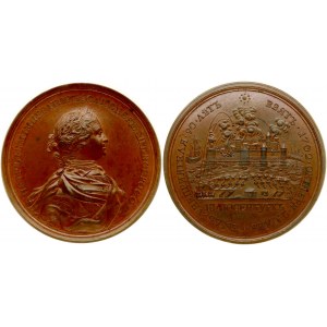Russia Medal (1767) in memory of the capture of Shlisselburg; October 12 1702. St. Petersburg Mint. Medalist S.Yu...