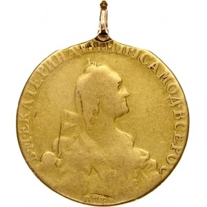 Rusia Pendant 10 Roubles 1769 СПБ St. Petersburg. Catherine II (1762-1796). Obverse: Crowned bust right. Reverse...