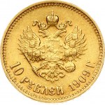 Russia 10 Roubles 1909 (ЭБ) St. Petersburg. Nicholas II (1894-1917). Obverse: Head right. Reverse...