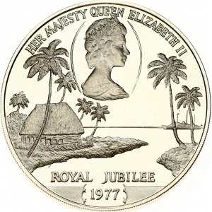 Samoa 1 Tala 1977 Silver Jubilee. Elizabeth II (1952-). Obverse: National arms above value. Lettering: SAMOA I SISIFO ...