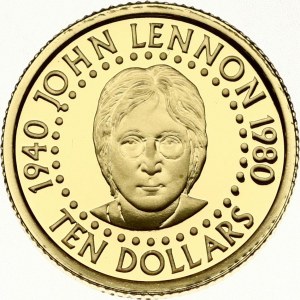 Solomon Islands 10 Dollars 2005 25th Death Anniversary John Lennon. Elizabeth II (1952-). Obverse...