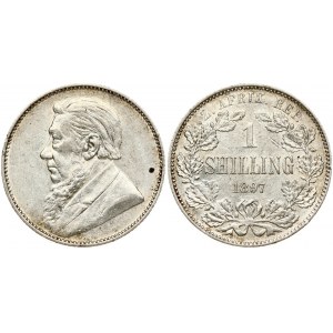 South Africa 1 Shilling 1897 Obverse: Bearded bust of President Johannes Paulus Kruger left. Reverse...