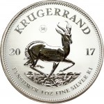 South Africa 1 oz Silver Krugerrand 2017 50th anniversary of the Krugerrand. Obverse: Portrait of S.J.P. (Paul Kruger)...