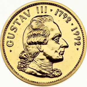 Sweden 1000 Kronor 1992 200th Anniversary of the Death of King Gustav III. Charles XVI Gustaf (1973-). Obverse...