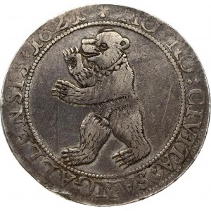 Switzerland St Gallen 1 Thaler 1621 Obverse: Bear facing left. Year in legend. Lettering: MO: NO: CIVITA: SANGALLENSIS ...
