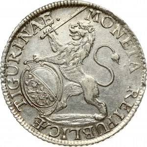 Switzerland Zürich 1 Thaler 1730 Obverse: Oval arms of Zurich in baroque frame; supported by rampant lion at right...