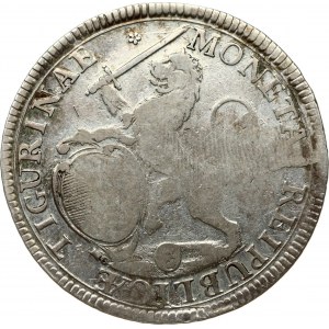 Switzerland Zürich 1/2 Thaler 1768 .Obverse: Oval arms of Zurich supported by rampant lion at right. Lettering...