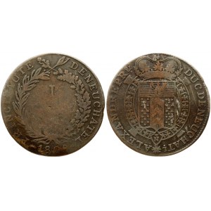 Switzerland NEUCHATEL 1 Batzen 1808. Obverse: Crowned arms withinn order chain. Obverse Legend: ALEXANDRE PR... Reverse...