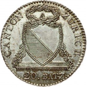 Switzerland Zürich 20 Batzen 1813 Obverse: Shield with wreath above and garland at sides; value in exergue. Lettering...