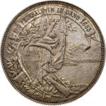 Switzerland 5 Francs 1883 Lugano Shooting Festival. Obverse: Arms; city view on lake. Lettering...